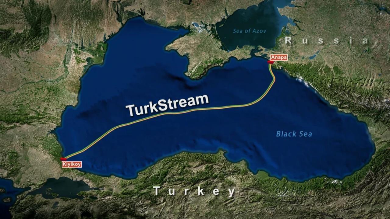 TurkStream gas pipeline mapped, accessed on Feb. 24, 2026. (Photo via TurkStream)