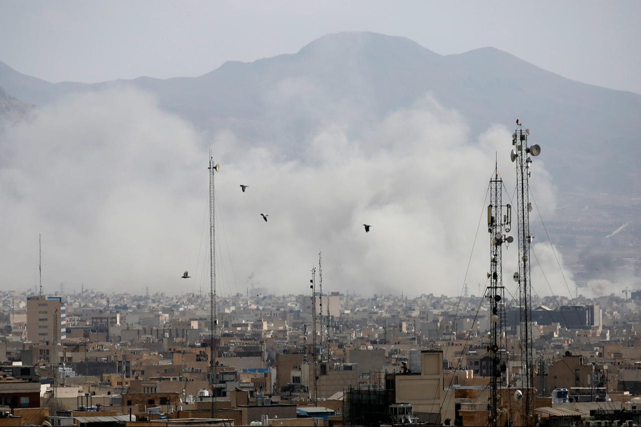 Smoke rises over the city after the Israeli army launches 2nd wave of airstrikes on Iran on February 28, 2026. (AA Photo)