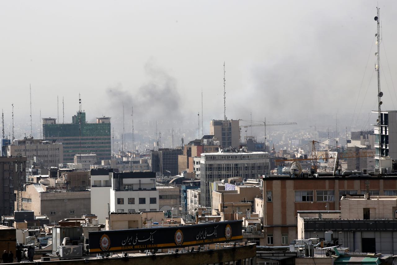 Smoke rises over the city center after an explosion in Tehran, Iran on February 28, 2026. (AA Photo)