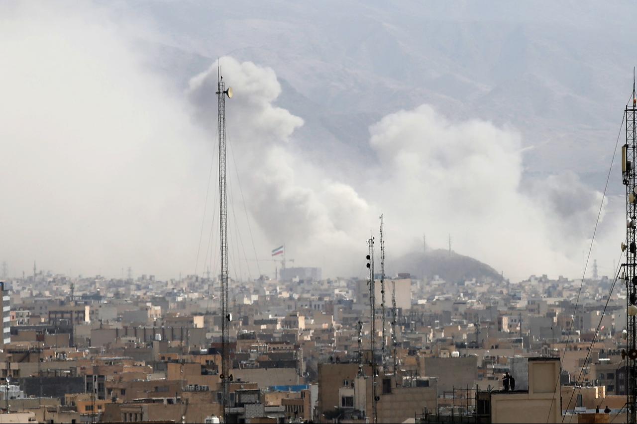 Smoke rises over the city after an Israeli army launches 2nd wave of airstrikes on Iran on February 28, 2026. (AA Photo)