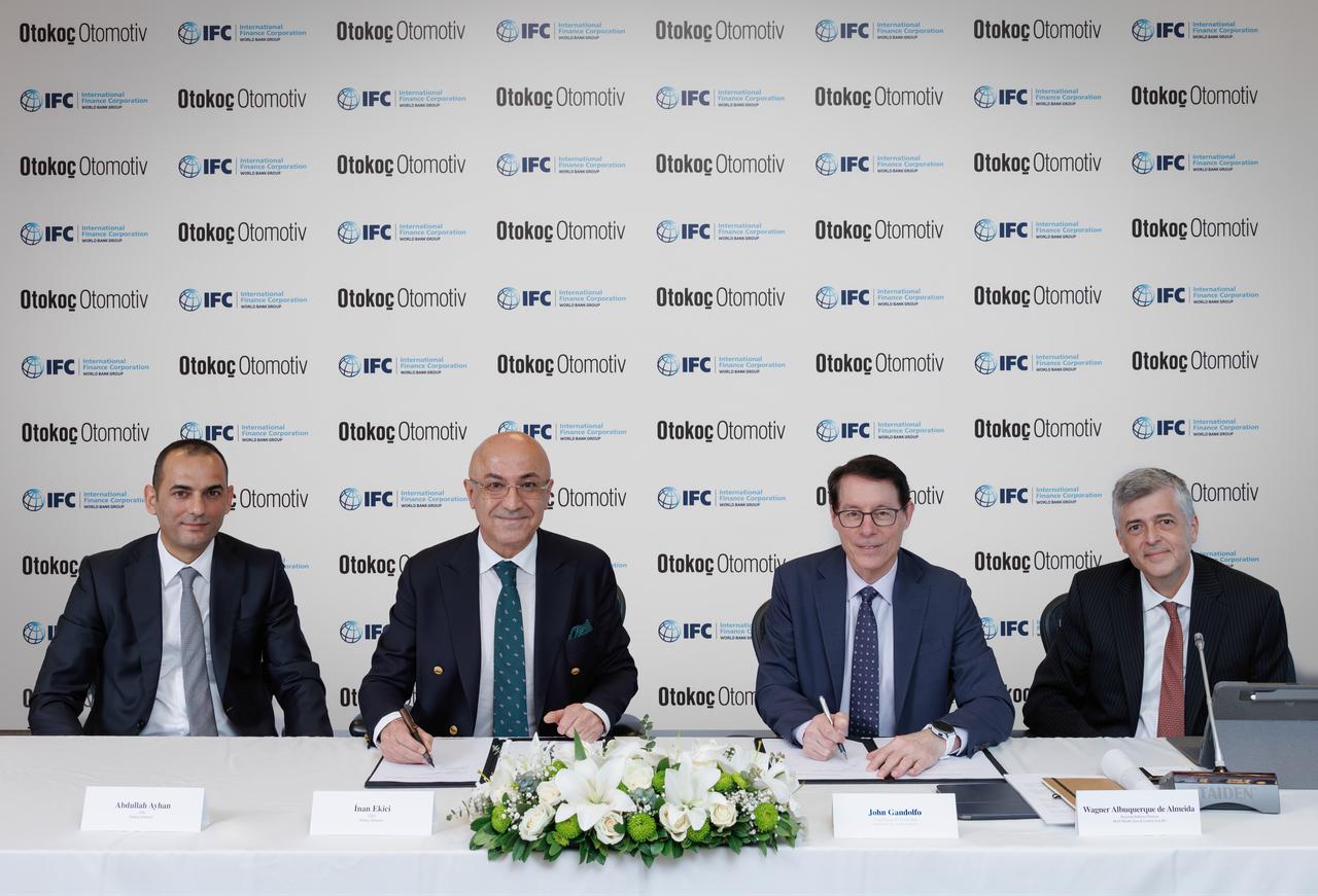 Executives from Otokoc Otomotiv and the International Finance Corporation pose during the signing ceremony of the financing agreement in Istanbul, Turkiye, on February 3, 2026. (Photo via ifc.org)
