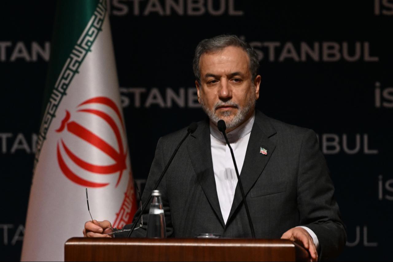 Iranian Foreign Minister Abbas Araghchi delivers a speech during a press conference as he attends the 51st Meeting of the Council of Foreign Ministers of the Organization of Islamic Cooperation (OIC) at Lutfi Kirdar International Convention and Exhibition Center in Istanbul, Türkiye, on June 22, 2025. (AA Photo)