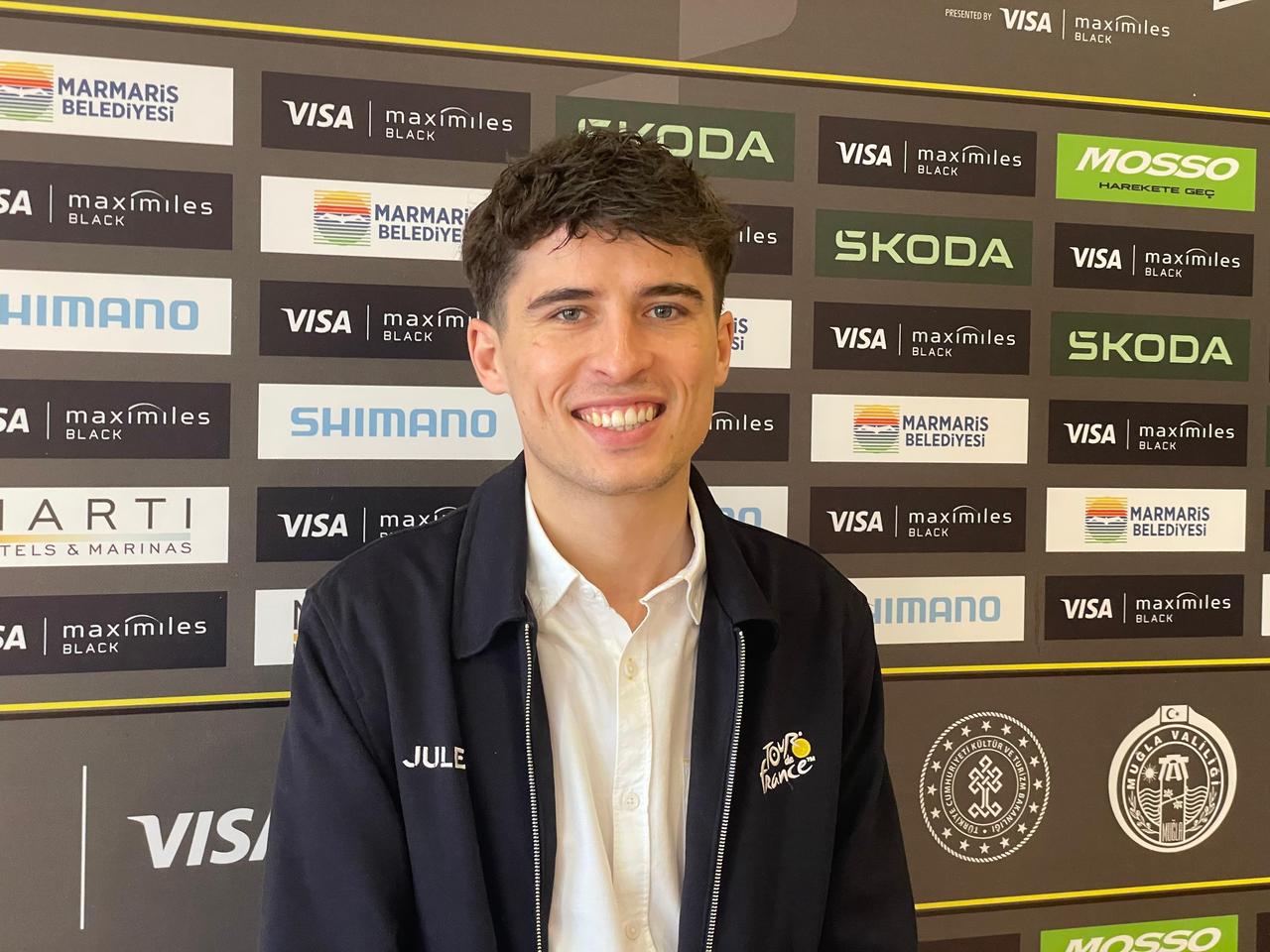 Mathieu Clanchin, Project Manager of the L’Etape Series by Tour de France at ASO, speaks to Türkiye Today during the Marmaris press presentation. (Photo by Koray Erdogan/Türkiye Today)