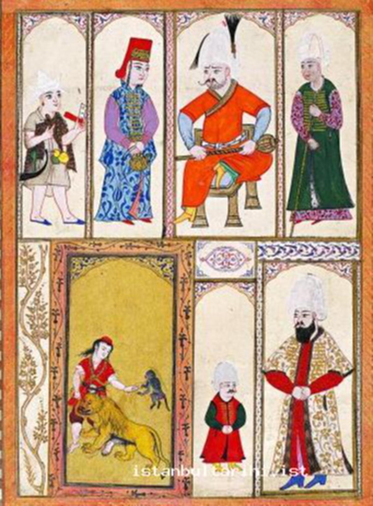 Clothing of different social groups in Istanbul (Topkapı Palace Museum Library, no. B. 408), showing the diversity of dress across status, profession, and community in the late Ottoman capital. Source: Istanbul Tarihi.