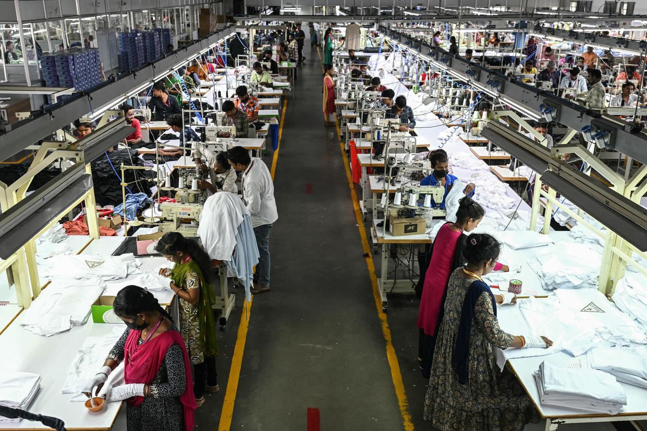 Employees work at a garment factory in Tiruppur, India, September 23, 2025. (AFP Photo)