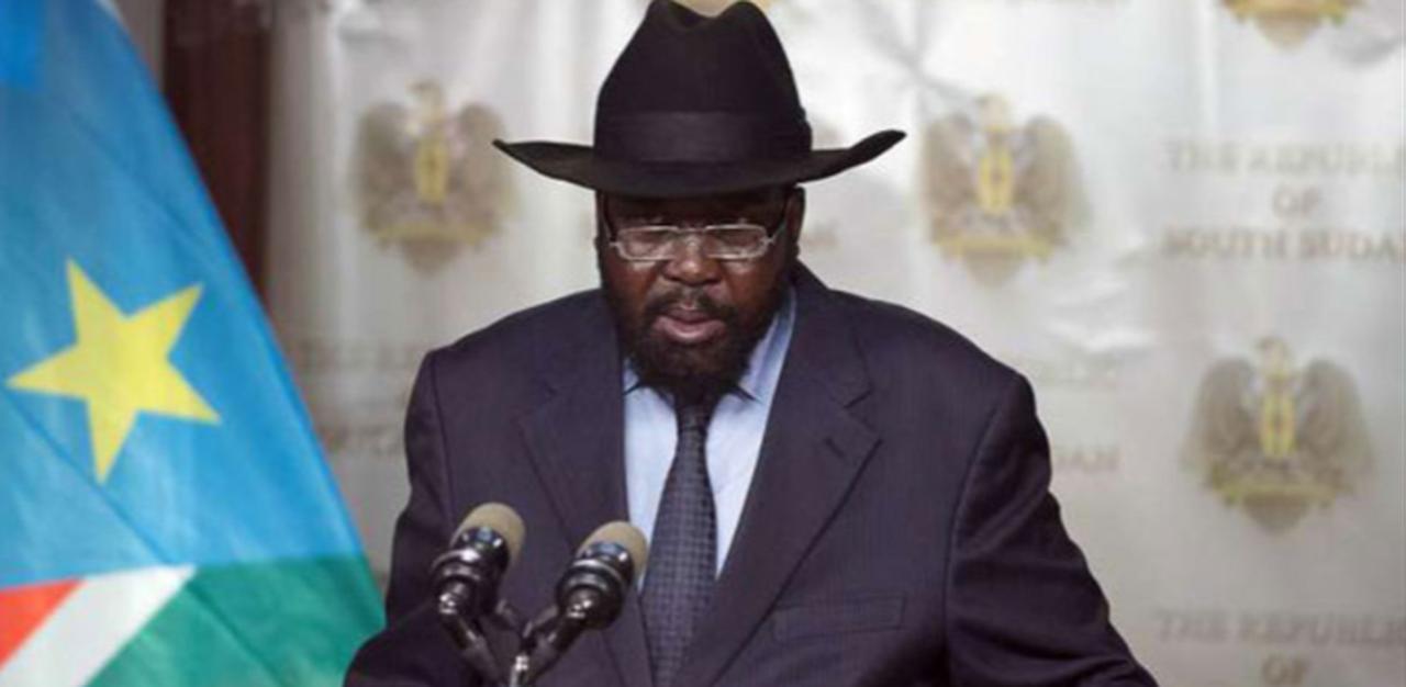 South Sudan President Salva Kiir during a press briefing in Juba on July 9 (AFP Photo)