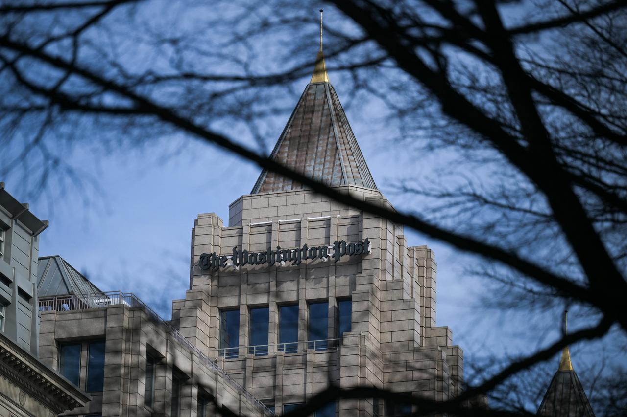 A view of the Washington Post office building in Washington, DC, on February 4, 2026. (AFP Photo)