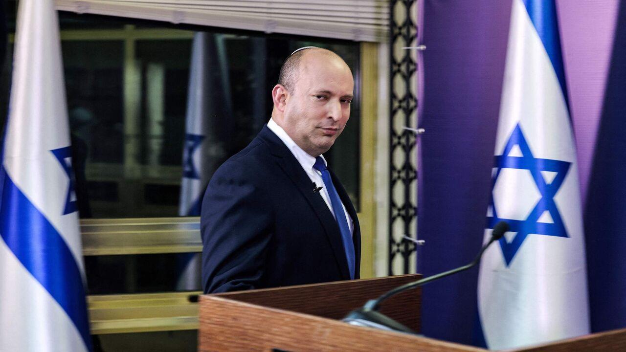 Naftali Bennett, Israeli parliament member from the Yamina party, arrives at the Knesset, Israel's parliament, in Jerusalem on June 6, 2021. (AFP Photo)