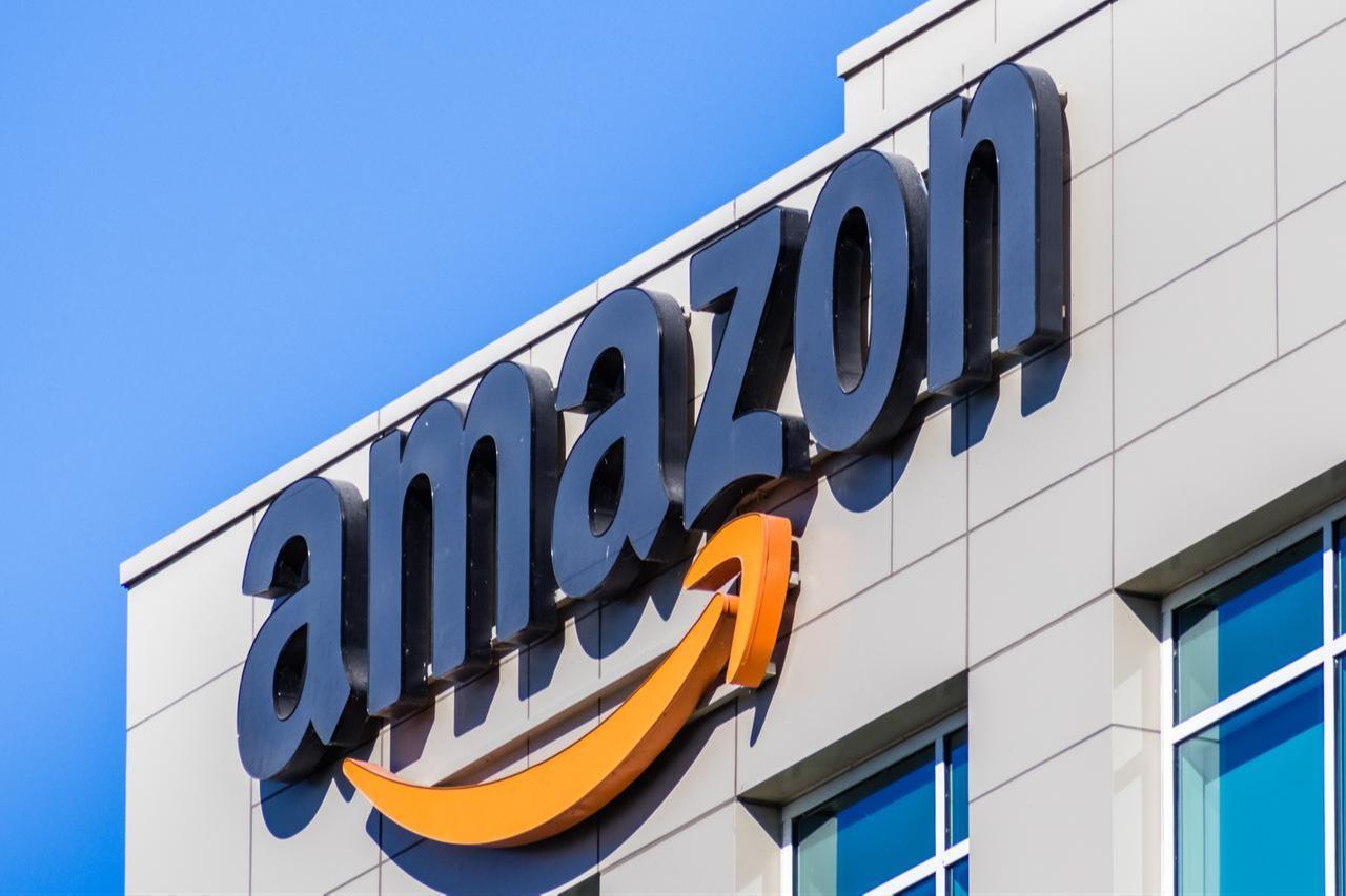 Amazon logo on the facade of a company office building in Sunnyvale, California, US, November 2, 2018. (Adobe Stock Photo)
