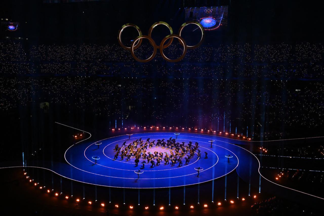 Dancers perform during the opening ceremony of the Milano Cortina 2026 Winter Olympic Games at the San Siro stadium in Milan, northern Italy, on Feb. 6, 2026. (AFP Photo)