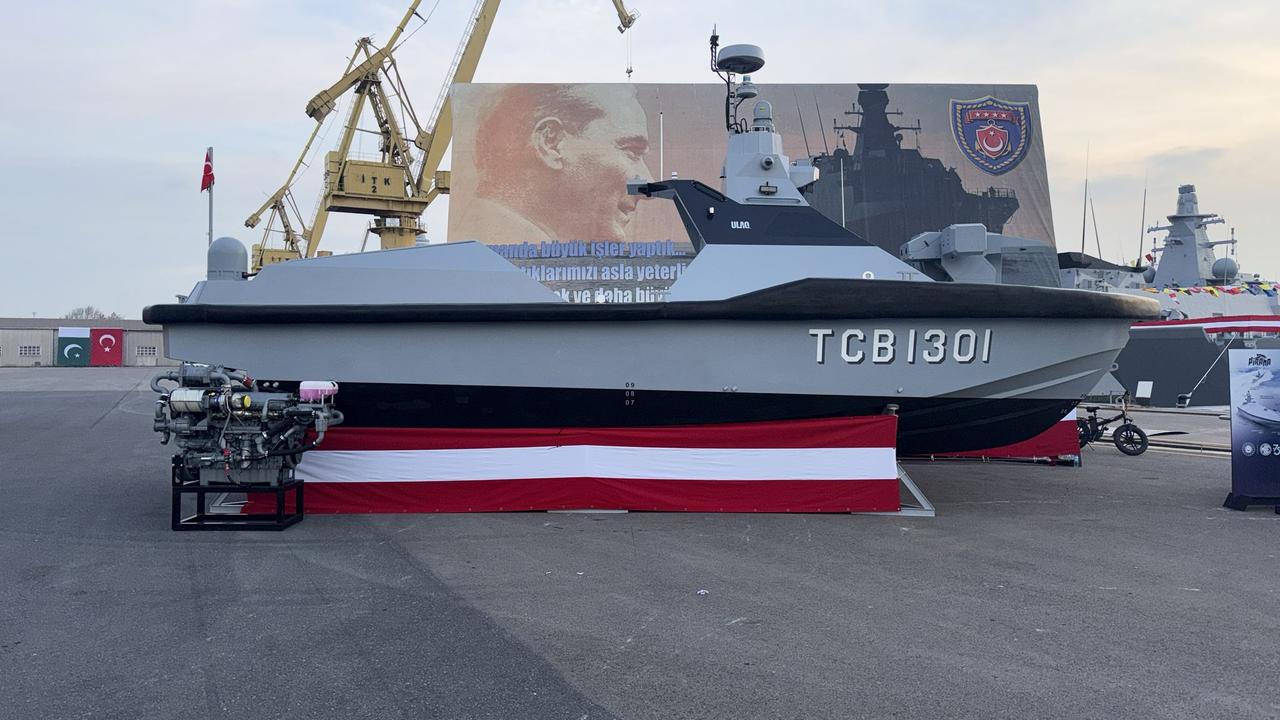 ULAQ USV of the Turkish Naval Forces Command during a ceremony in Istanbul, Türkiye, on December 20, 2025. (Photo via X/@ARESShipyard)