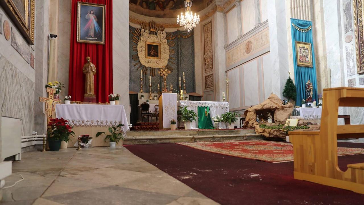 Aftermath of the attack on the Santa Maria Italian Church in Sariyer, Istanbul, Türkiye. (AA Photo)