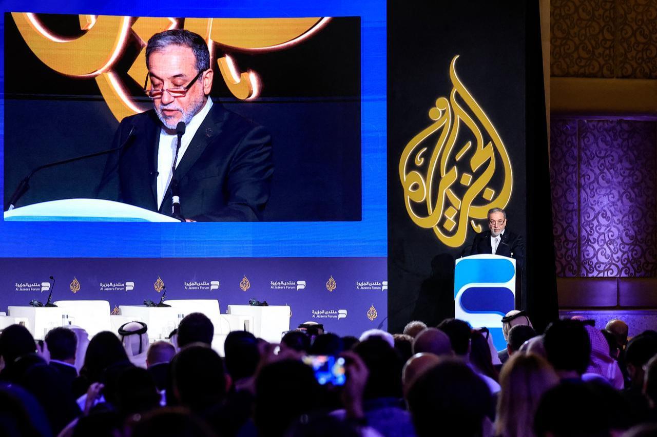Iran’s Foreign Minister Abbas Araghchi speaks during the 17th edition of the Al-Jazeera Forum in Doha on February 7, 2026. (AFP Photo)