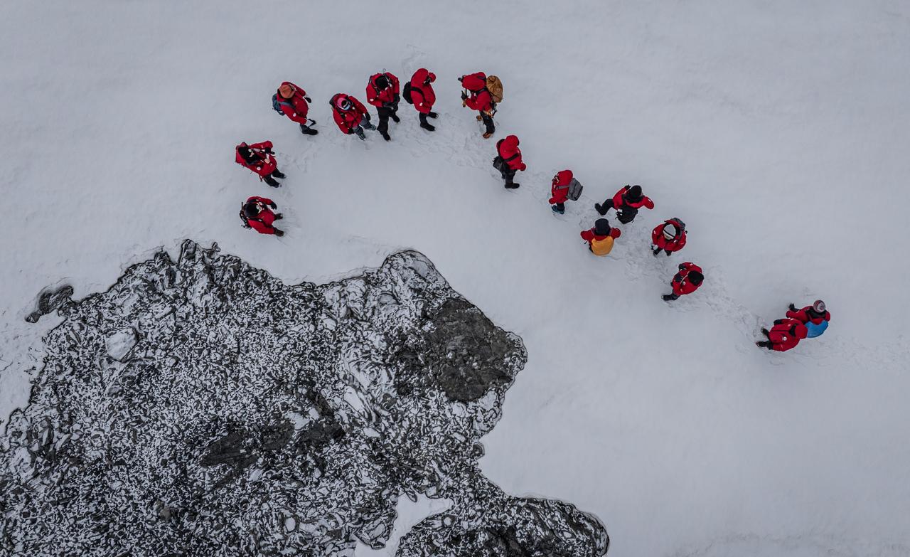 Members of the Turkish scientific team arrive at the Turkish Scientific Research Camp on Horseshoe Island, Antarctica, on February 3, 2026 (AA Photo)