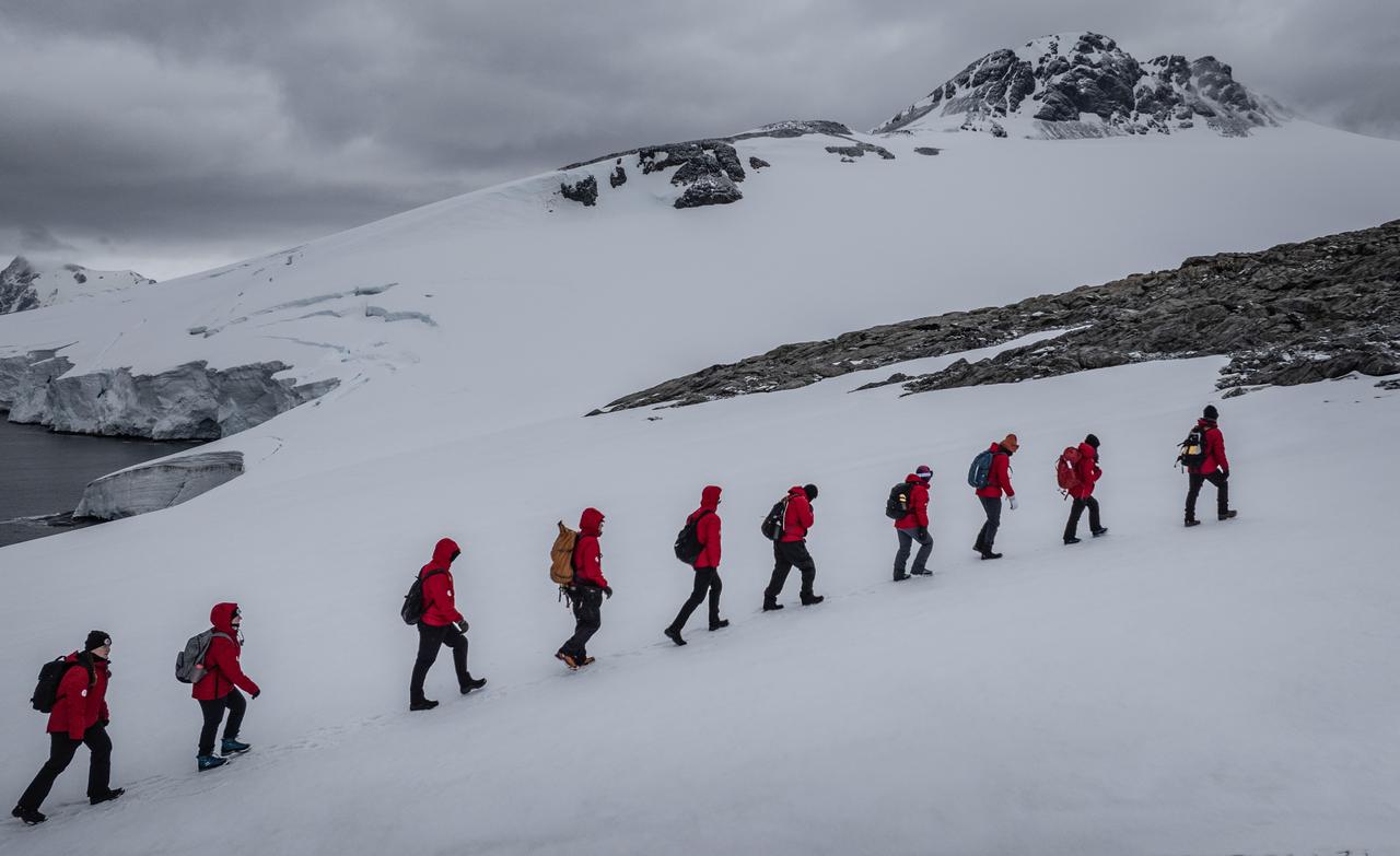 Members of the Turkish scientific team arrive at the Turkish Scientific Research Camp on Horseshoe Island, Antarctica, on February 3, 2026 (AA Photo)