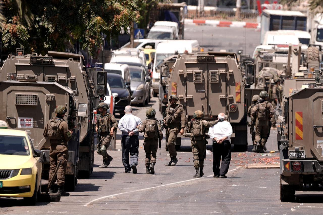 Military reinforcements are deployed as Israeli soldiers carry out raid in Ramallah, West Bank on August 26, 2025. (AA Photo)