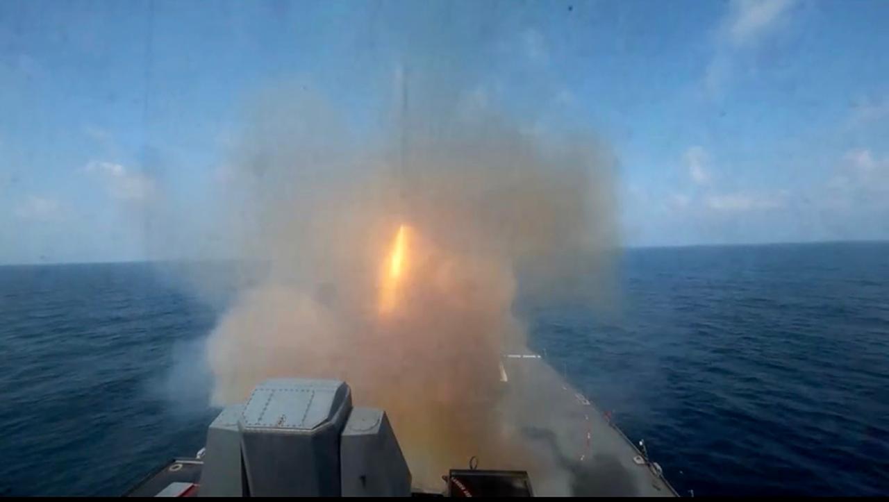 Arleigh Burke class guided-missile-destroyer, USS Spruance (DDG 111), firing Tomahawk Land Attack Missiles in support of Operation Epic Fury, from an undisclosed location on February 28, 2026. (Photo by US Central Command (CENTCOM)/AFP)