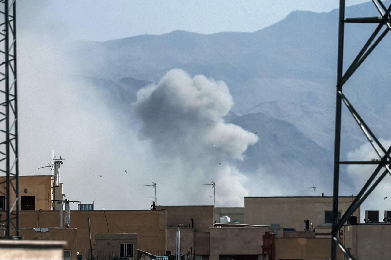 A plume of smoke rises following a reported explosion in Tehran, Iran on February 28, 2026. (AFP Photo)