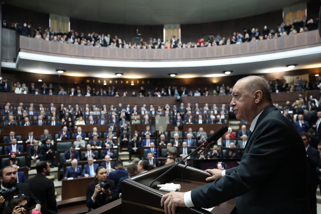 Turkish President and Leader of the AK Party Recep Tayyip Erdogan attends the AK Party Group Meeting in Ankara, Türkiye on March 11, 2026. (AA Photo)