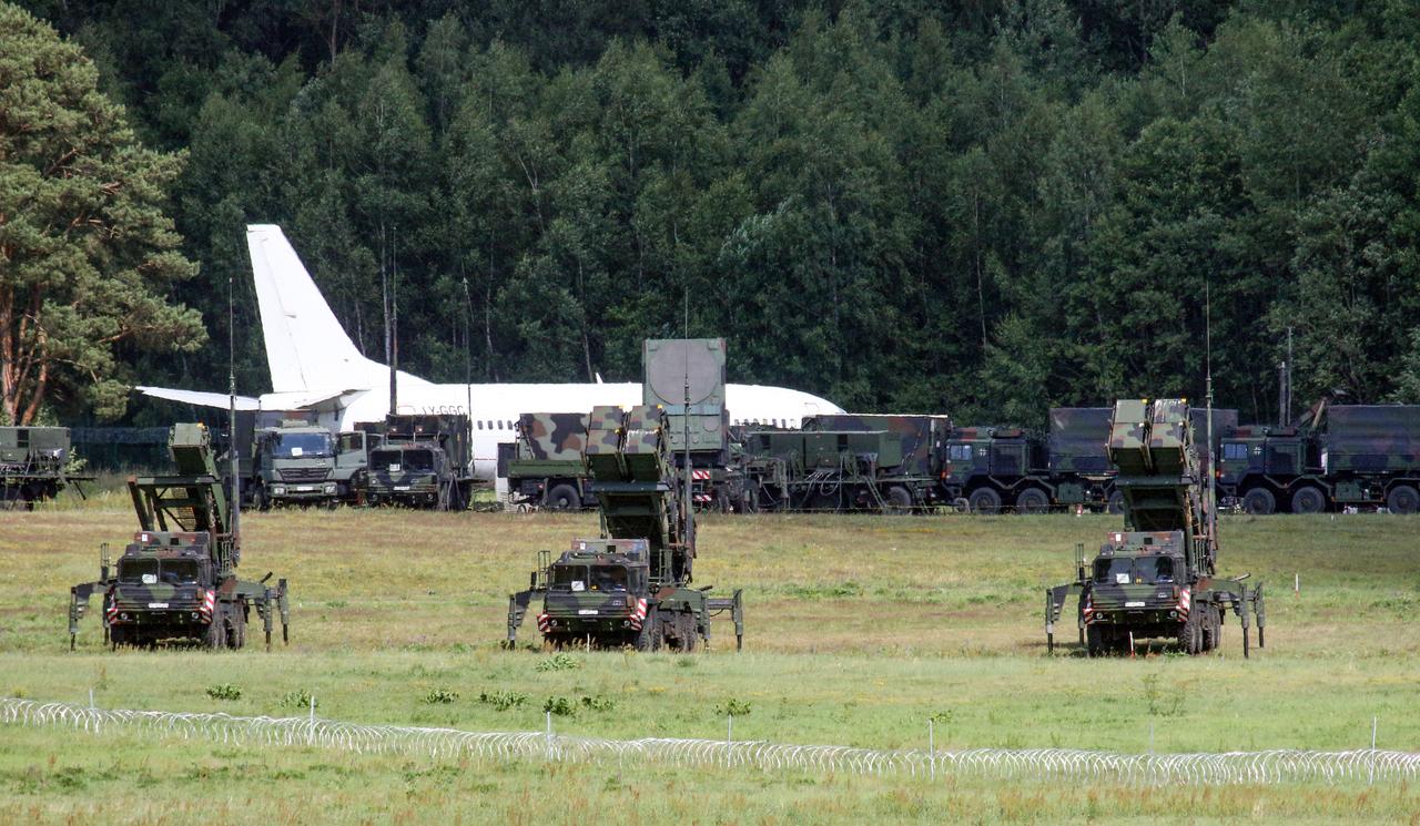 Patriot long-range air defence systems of the German Bundeswehr armed forces are deployed at Vilnius Airport ahead of the upcoming NATO Summit in Vilnius, Lithuania, July 7, 2023. (AFP Photo)