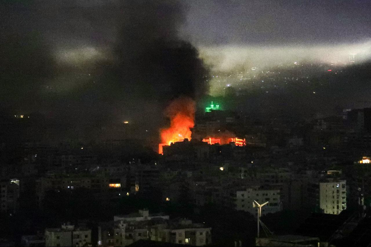 Smoke rises from the site of an Israeli airstrike that targeted an area in Beirut’s southern suburbs on March 11, 2026. (AFP Photo)