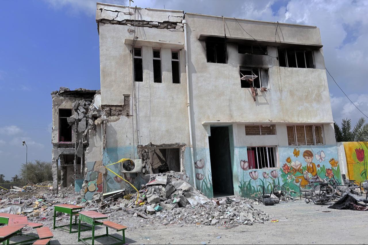 A view of the debris of a school, where many students and teachers lost their lives on the first day of the wave of attacks launched by the United States and Israel against Iran, in Hormozgan, Iran, March 5, 2026. (AA Photo)