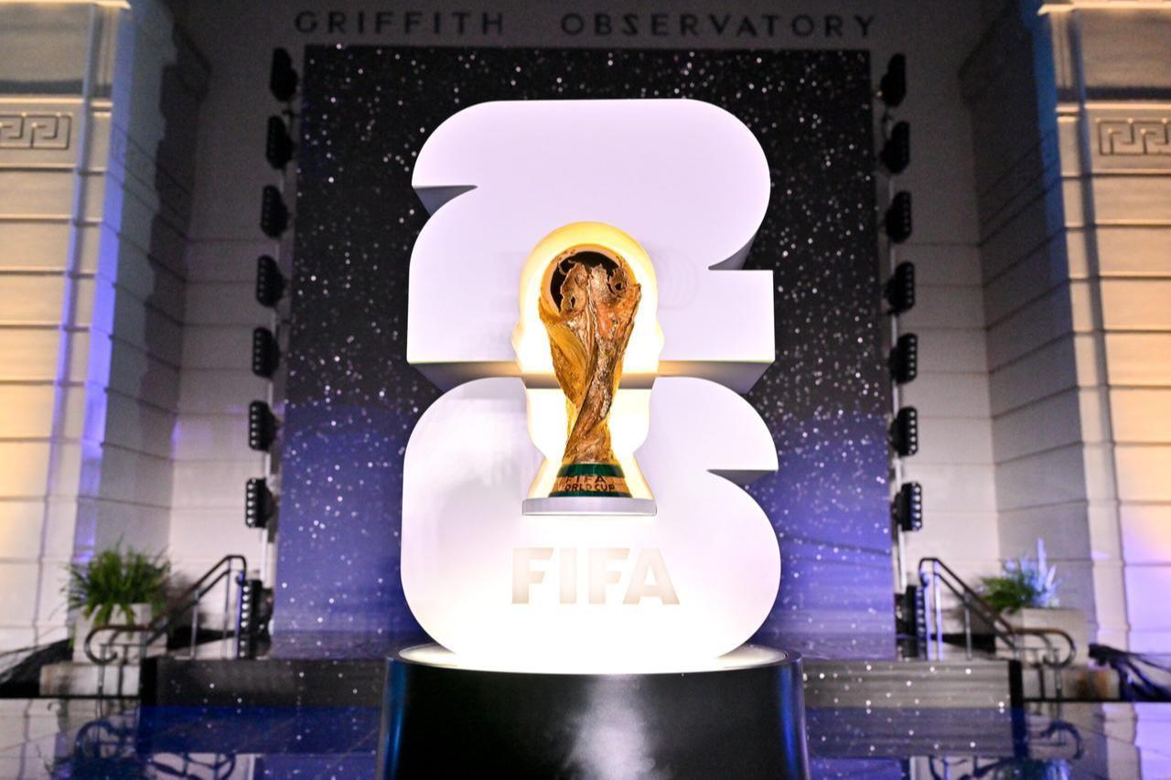 A view of the FIFA World Cup Winners Trophy at the official brand launch at the Griffith Observatory in Los Angeles, United States, May 17, 2023. (Photo by Harold Cunningham/FIFA)