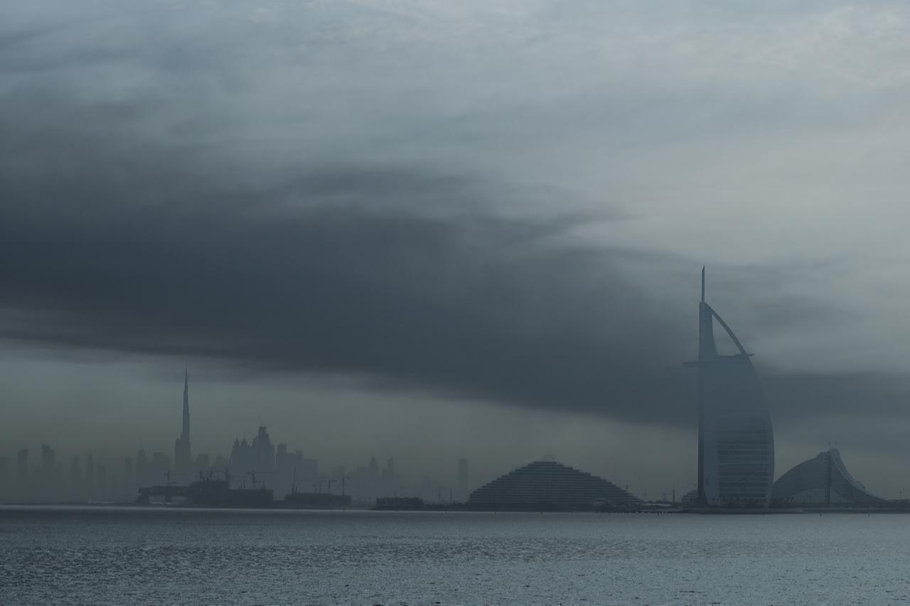Smoke rises above Dubai, March 13, 2026. (AFP Photo)
