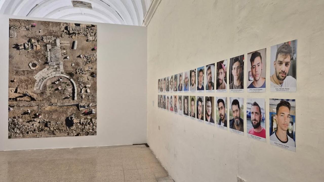 A view from inside the Troy Pavilion exhibition space, where artists present works linking Troy’s archaeological past with modern artistic expression. (Photo via Malta Biennale)