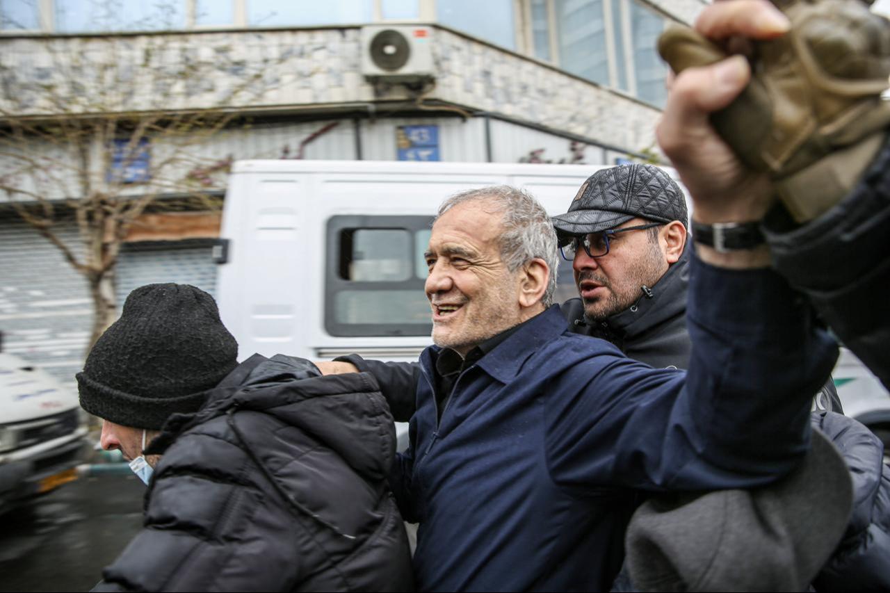 Iranian President Masoud Pezeshkian attends the Quds Day march in Tehran, Iran, on March 13, 2026. (AA Photo)