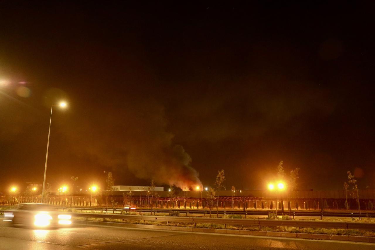 An explosion is reported near the U.S. Consulate and the Erbil International Airport area, where a military base is also located, in Erbil, Iraq, on March 12, 2026. (AA Photo)