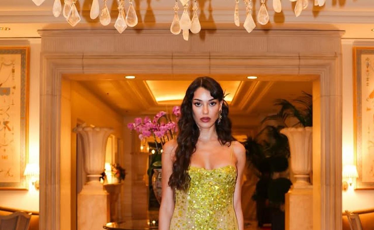 Dilan Cicek Deniz is photographed inside a luxury venue prior to the Elton John AIDS Foundation Oscar Party, March 16, 2026. (Photo via Instagram/@dilandeniz)