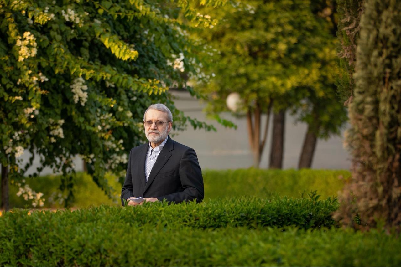 Ali Larijani, secretary of Iran's Supreme National Security Council, at an unspecified location and time. (Photo via X/@alilarijani_ir)