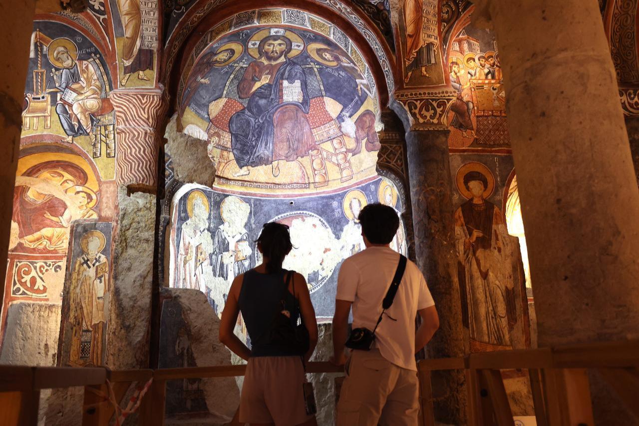 The rock-carved historic Dark Church, located in Cappadocia, home to rich historical, natural, and cultural heritage, Nevsehir, Türkiye, August 5, 2025. (AA Photo)