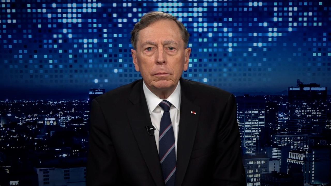 This image shows retired General David Petraeus, the former Director of the CIA, during a media appearance. (via X)