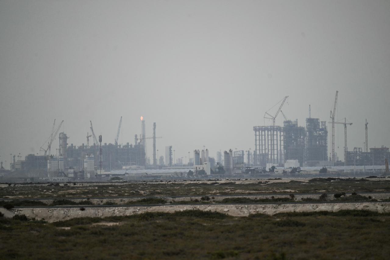 This photo shows QatarEnergy's operating facilities in Ras Laffan Industrial City on March 2, 2026. (AFP Photo)