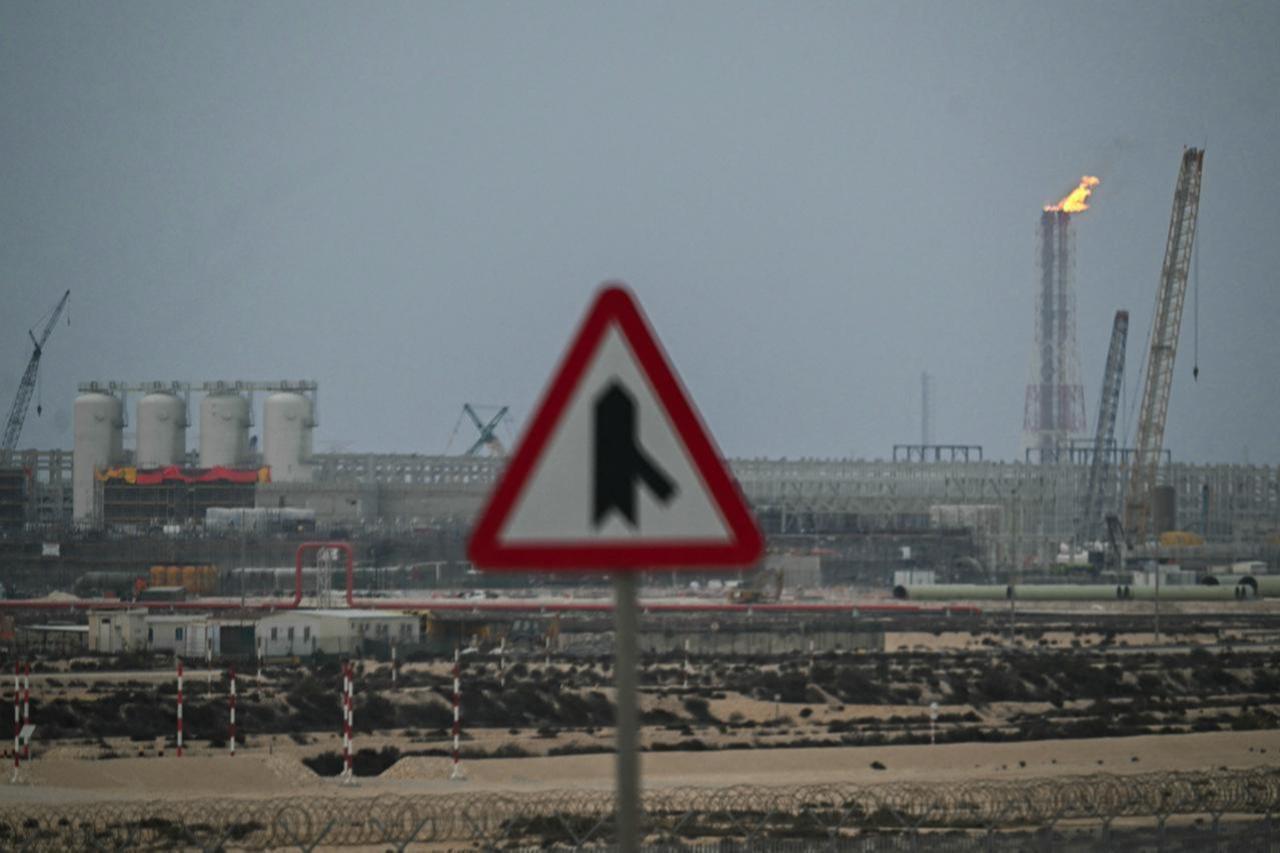 This photo shows QatarEnergy's operating facilities in Ras Laffan Industrial City on March 2, 2026. (AFP Photo)