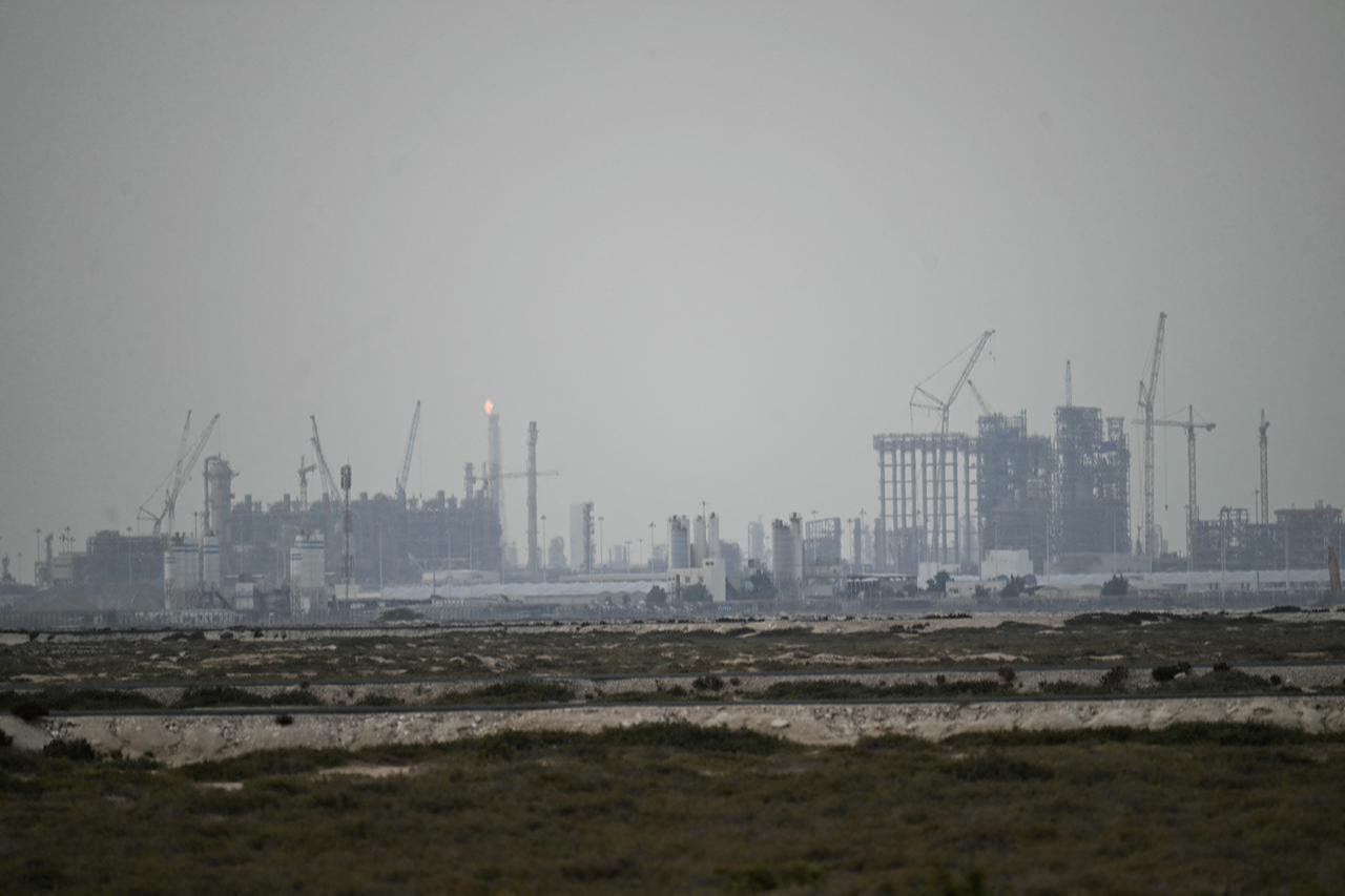 This photo shows QatarEnergy's operating facilities in Ras Laffan Industrial City on March 2, 2026. (AFP Photo)