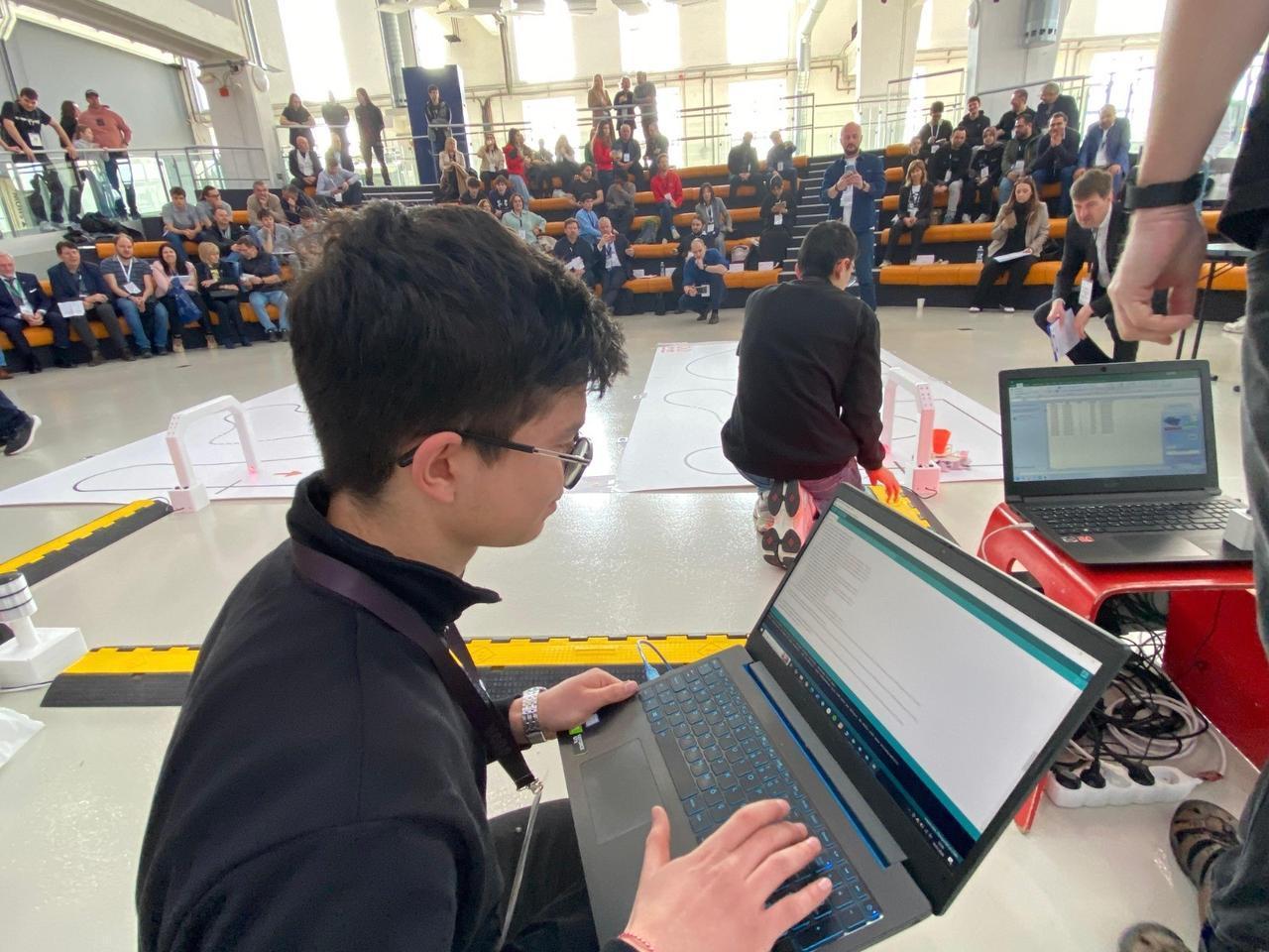 Bursa teams’ innovative line-following robots on display during RoboPlzen 2026 in Czech Republic. (IHA Photo)