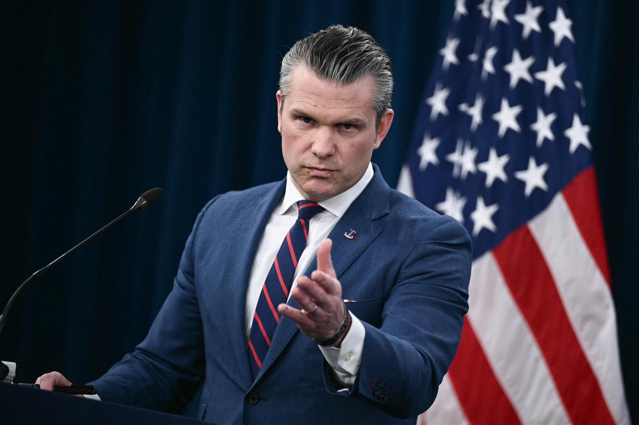 US Defense Secretary Pete Hegseth speaks during a press conference on US military action in Iran, at the Pentagon in Washington, DC, on March 2, 2026. (AFP Photo)