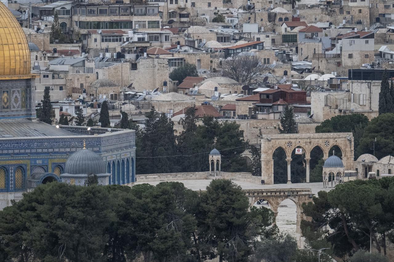 A view of Al-Aqsa Mosque as Israeli authorities keep the site closed for 19 days, with earlier police statements saying access to holy sites in Jerusalem’s Old City, including Al-Aqsa, would be restricted following the start of attacks on Iran, March 18, 2026. (AA Photo)