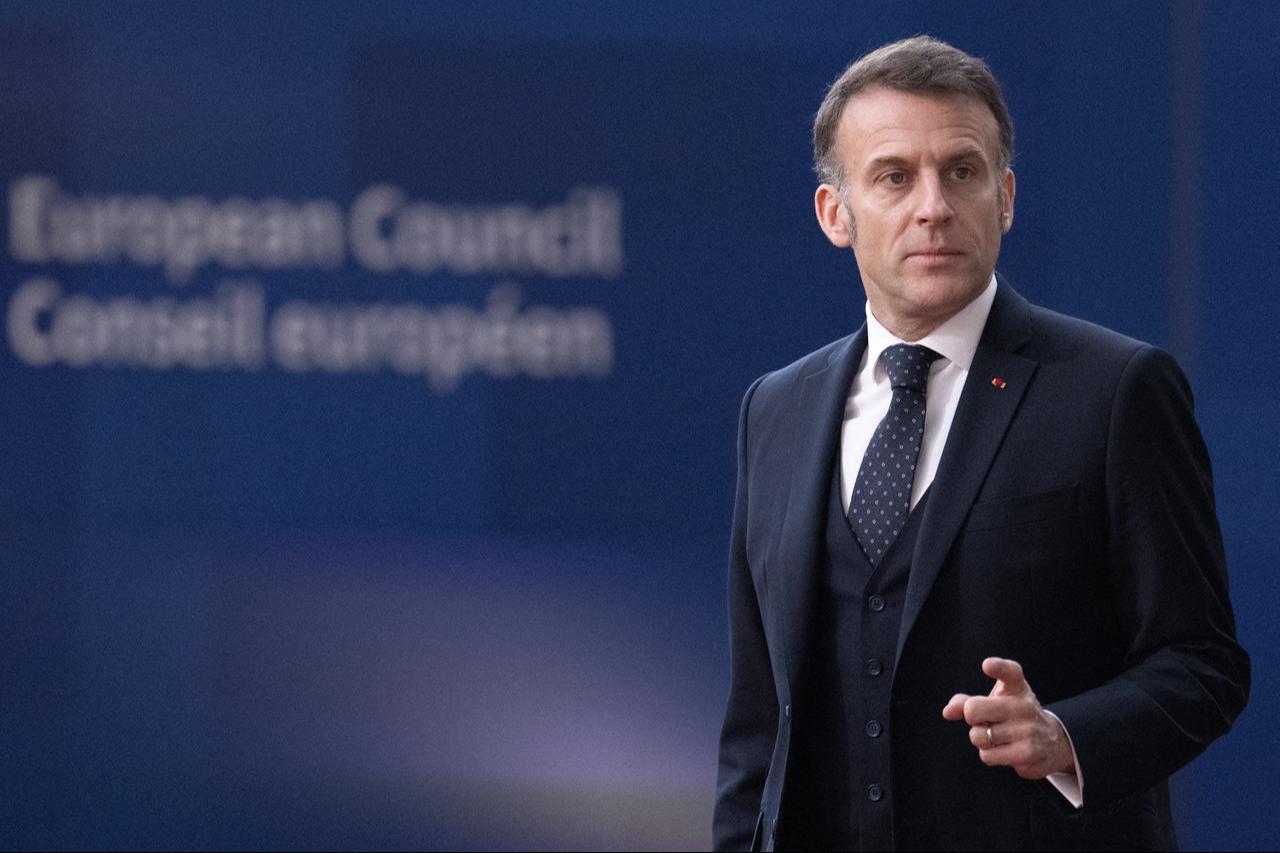 France's President Emmanuel Macron arrives for an EU Summit at the EU headquarters in Brussels, on March 19, 2026. (AFP Photo)