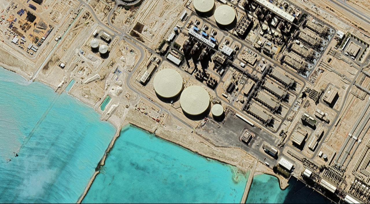 Aerial view of Qatar’s Ras Laffan Industrial City along the Persian Gulf. (Adobe Stock Photo)