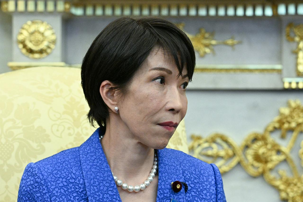 Japan's Prime Minister Sanae Takaichi looks on during a meeting with US President Donald Trump in the Oval Office of the White House in Washington, March 19, 2026. (AFP Photo)