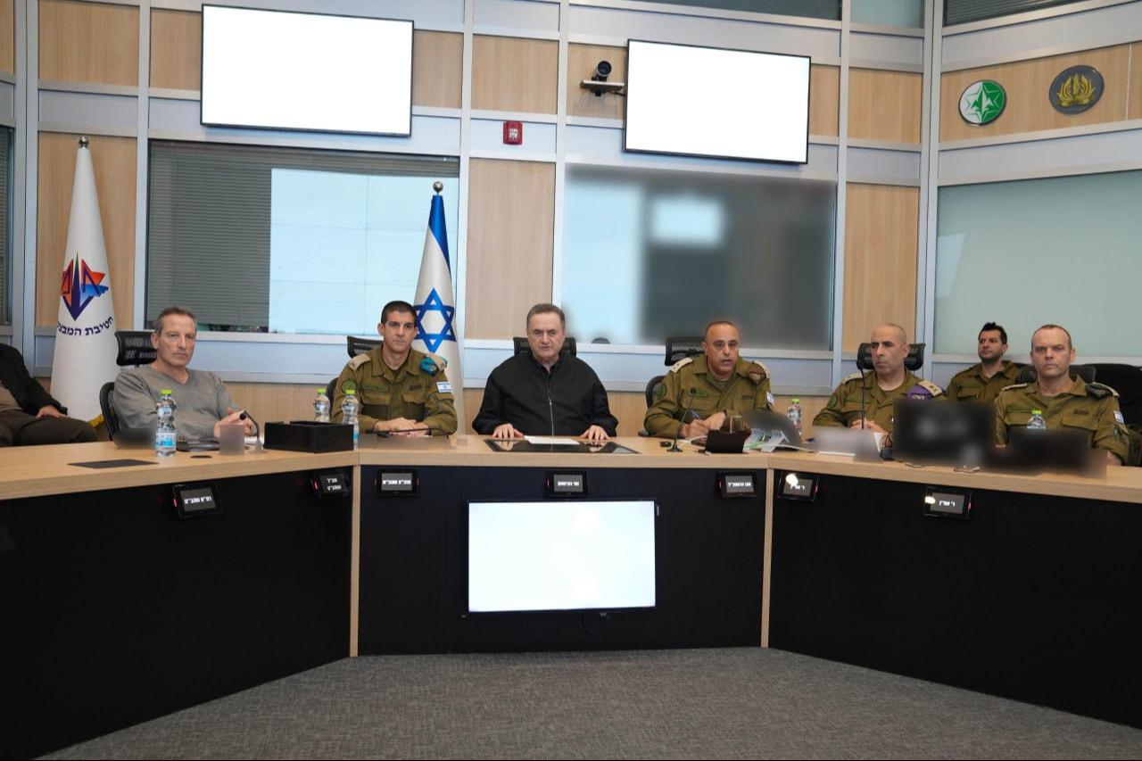 Israeli Defense Minister Israel Katz speaking during an assessment with military officials on March 21, 2026. (Photo via Telegram)