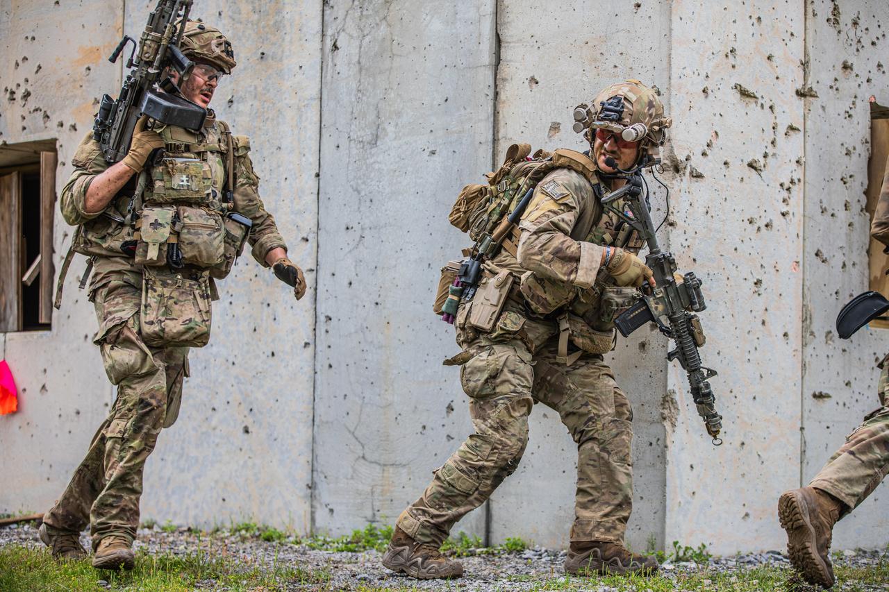 U.S. Army Paratroopers conduct their final assessment during live-fire week at Fort Polk, L.A., March 23, 2025. (Photo via U.S. Army)