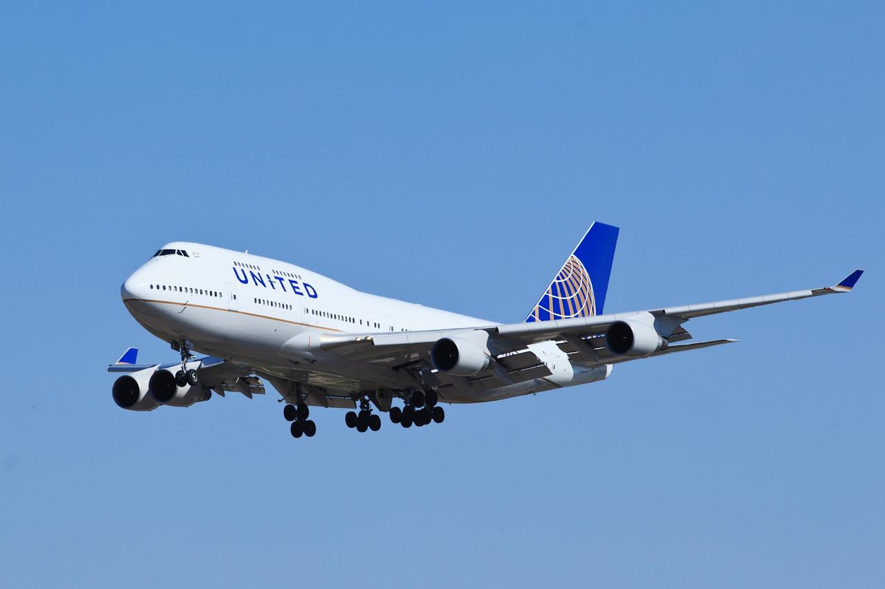 A United Airlines Boeing 747-422 lands in Beijing, China, May 10, 2013. (Adobe Stock Photo)