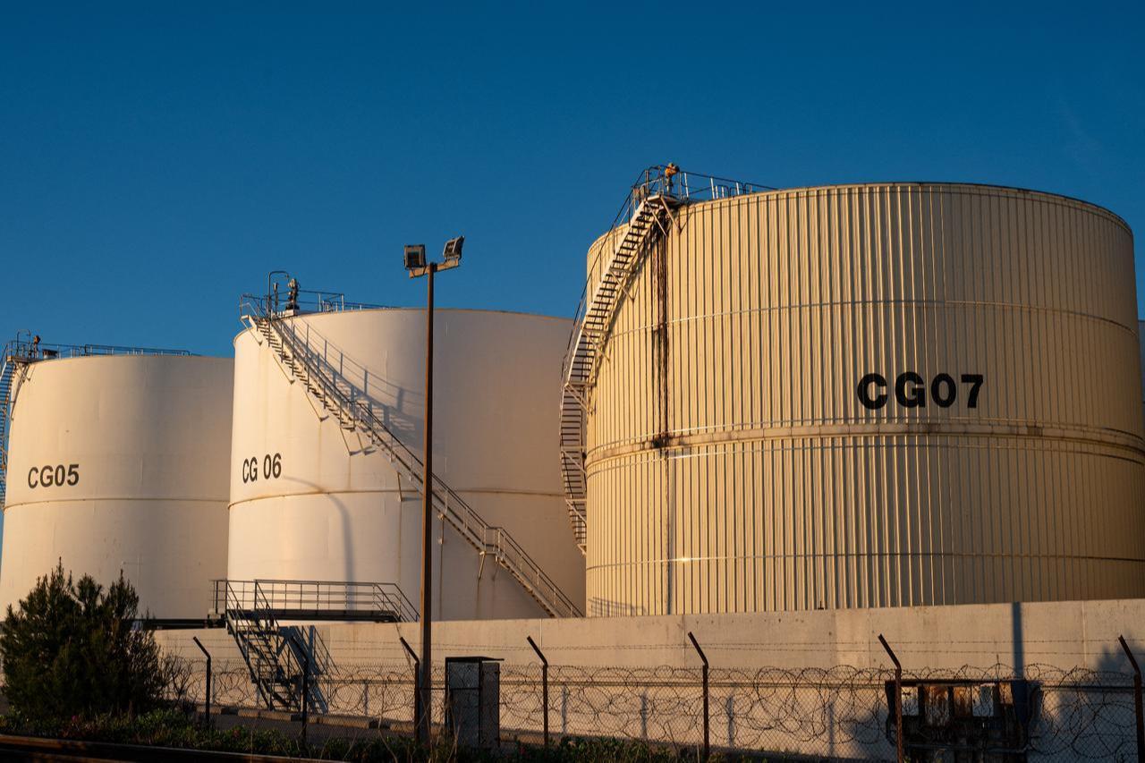 Storage tanks at the Lavera oil refinery, in Martigues, southern France, March 17, 2026. (AFP Photo)
