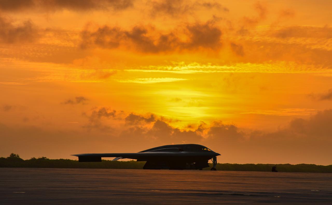 A B-2 Spirit assigned to Whiteman Air Force Base, Mo., sits on the flightline of Naval Support Facility Diego Garcia, in support of a Bomber Task Force deployment, Aug. 24, 2020. (Photo via US Air Force)