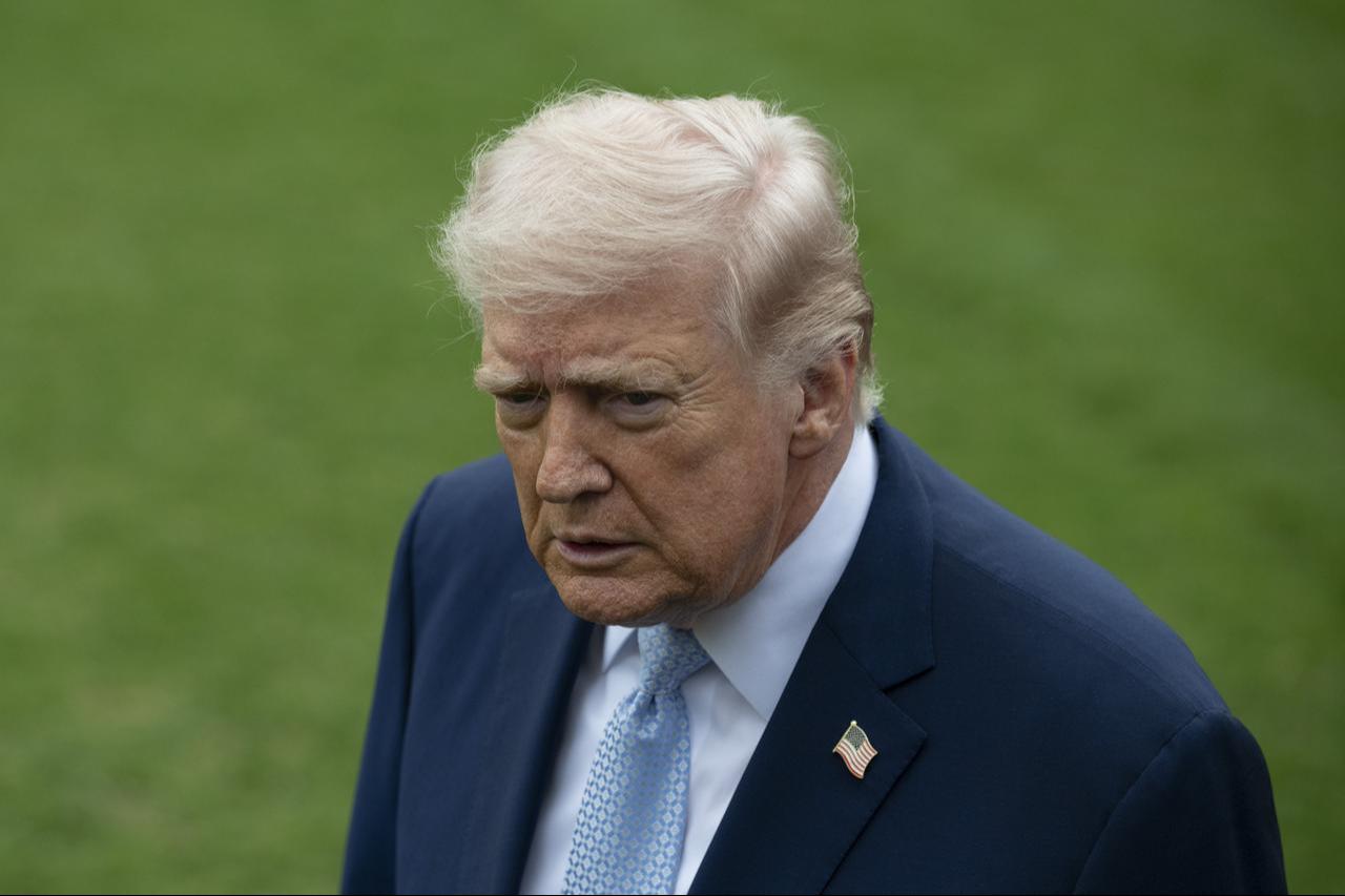 United States President Donald Trump speaks to the press before departing the White House in Washington, DC en route to Miami, Florida, on March 20, 2026. (AA Photo)